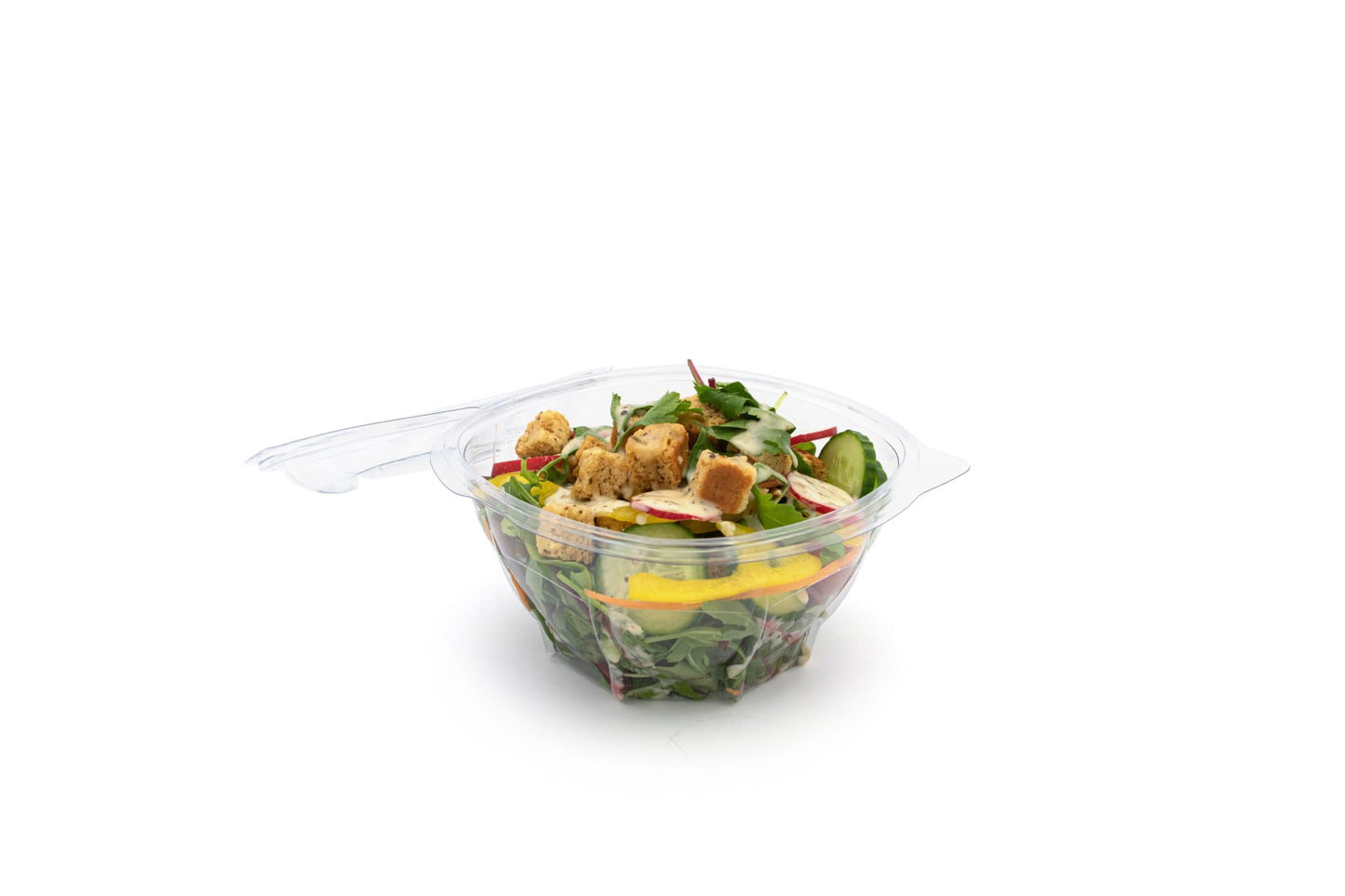 1000ml (VSIR) Round Hinged Salad Container