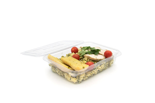 1250ml r PET Rectangular Hinged Salad Container