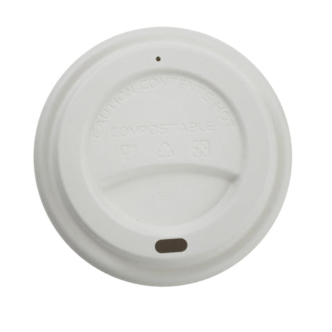 12OZ MOULDED FIBRE 90MM WHITE COFFEE CUP LID