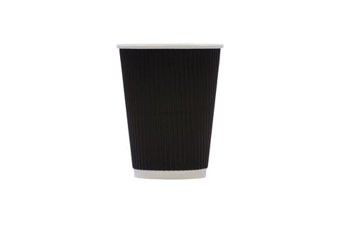 Ripple Wall Hot Drink Cup (340ml/12oz) Black