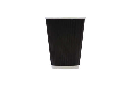 Ripple Wall Hot Drink Cup (340ml/12oz) Black