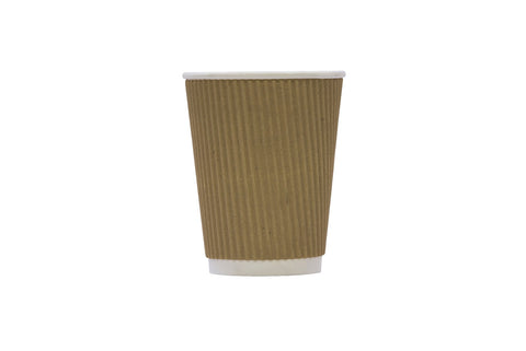 Ripple Wall Hot Drink Cup (340ml/12oz) Brown