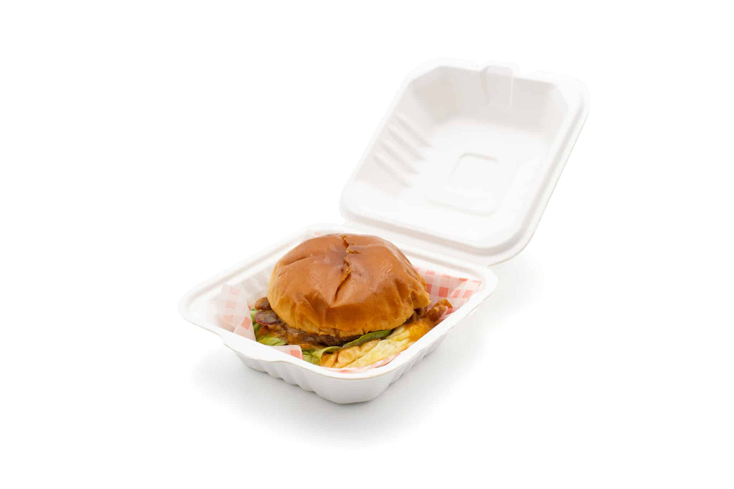 Bagasse Burger Box - 6 x 6"