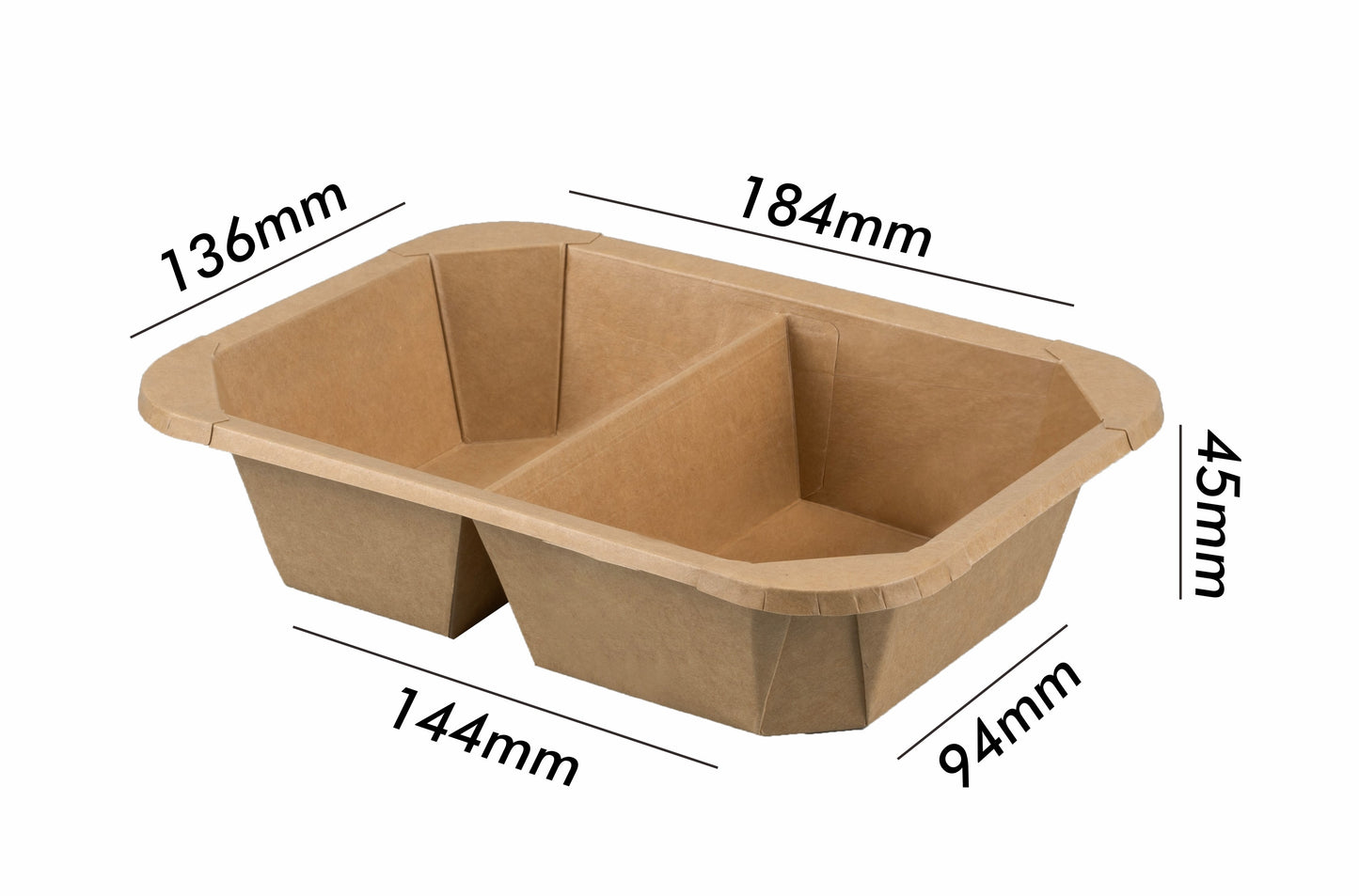 Octagonal Food box for Food, Greaseproof & Leak Proof & Heat resistant, Medium,800ml, 2 Compartment