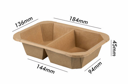 Octagonal Food box for Food, Greaseproof & Leak Proof & Heat resistant, Medium,800ml, 2 Compartment