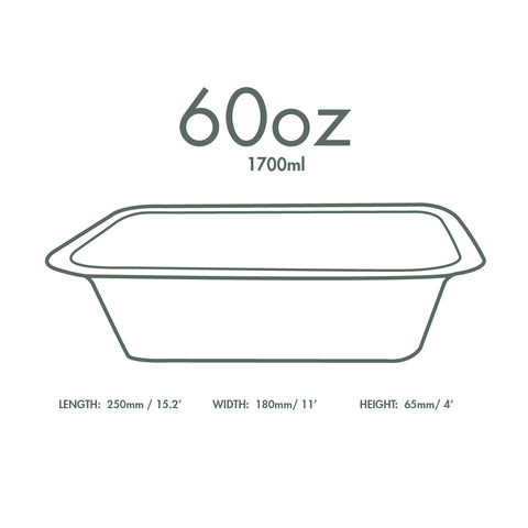 Moulded fibre takeaway container 1800 ml