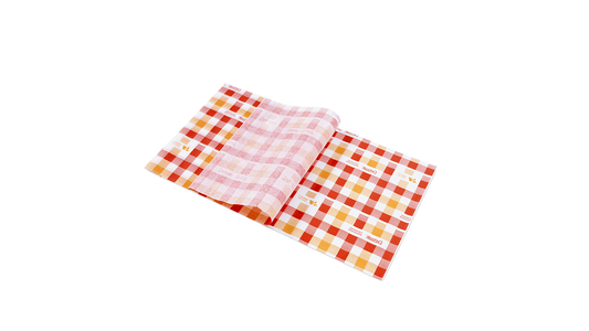 SMALL BL BURGER RENEWABLE WAXED GINGHAM WRAP