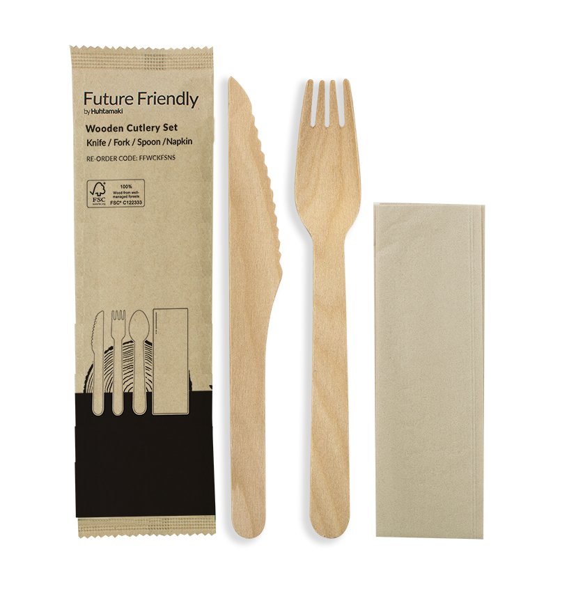 FSC 100% FUTURE FRIENDLY WOODEN CUTLERY COMBO UNCOATED