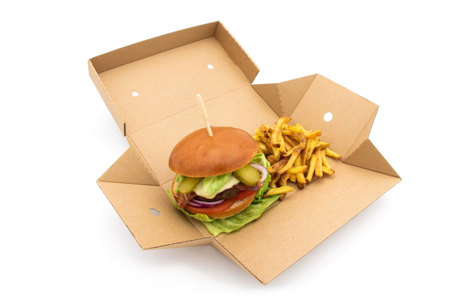 Kraft Corrugated Burger / Chip Box