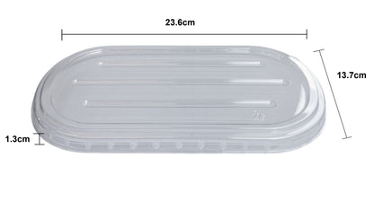 PET Lid for 800ml/1000ml bagasse rectangular food container