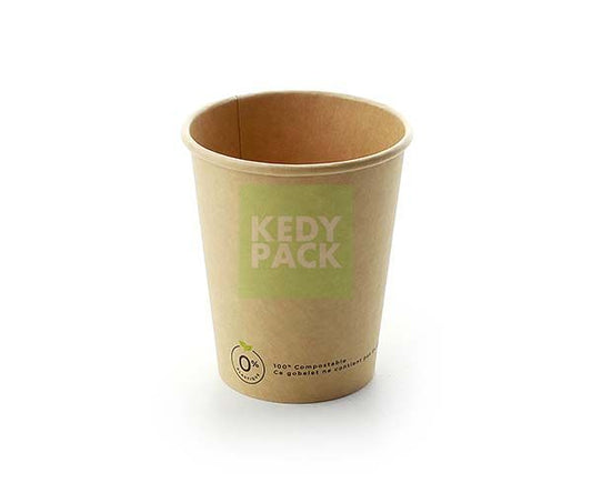 Kraft carton cup 100% plastic free 8oz