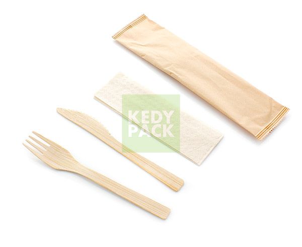 Kit en bambou 3/1 Sachet en Papier Kraft