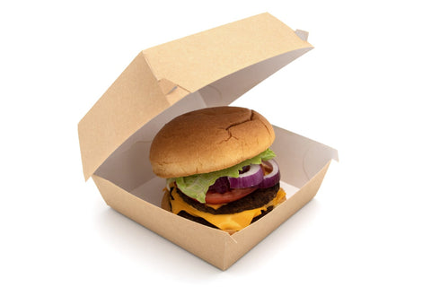 Large Kraft Clamshell Burger Box