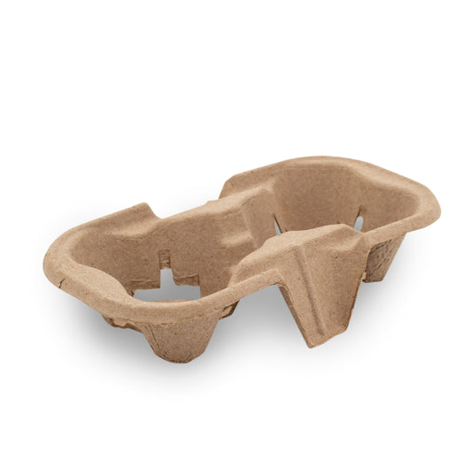 MOULDED FIBRE 2 CUP CARRY TRAY