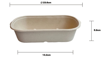 Bagasse Rectangular Food Container for Hot Food,Greaseproof & Leak Proof & Heat resistant, Medium,1000ml