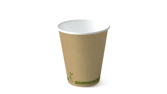 12OZ SINGLE WALL 'GREENSTRIPE' PLA HOT CUP