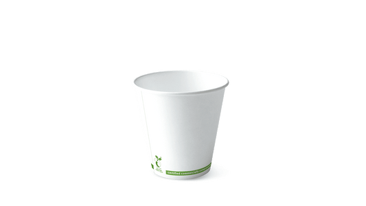 8OZ SQUAT SINGLE WALL 'GREENSTRIPE' PLA HOT CUP