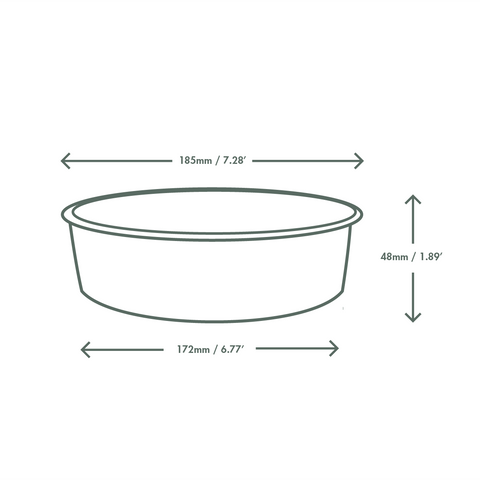 Kraft paper food bowl for salads (770 ml)