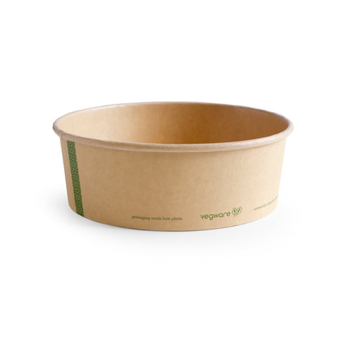 Kraft paper food bowl for salads - greaseproof - leak proof - heat resistant - large - 1000 ml