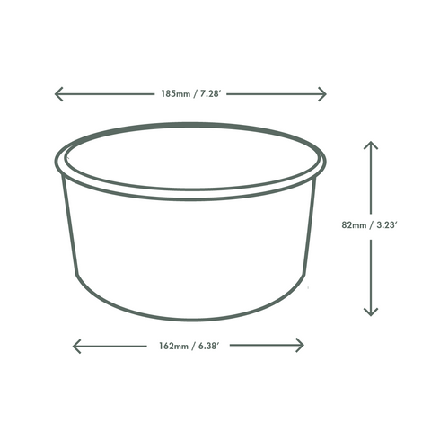 Kraft paper food bowl for salads (1400 ml)