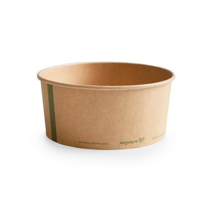 Kraft paper food bowl for salads - greaseproof - leak proof - heat resistant - large - 1400 ml