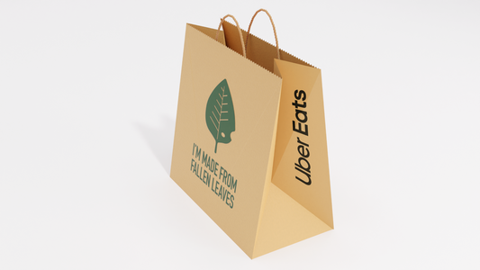 Releaf Paper Bag for takeaway, Fallen Leaf, Large