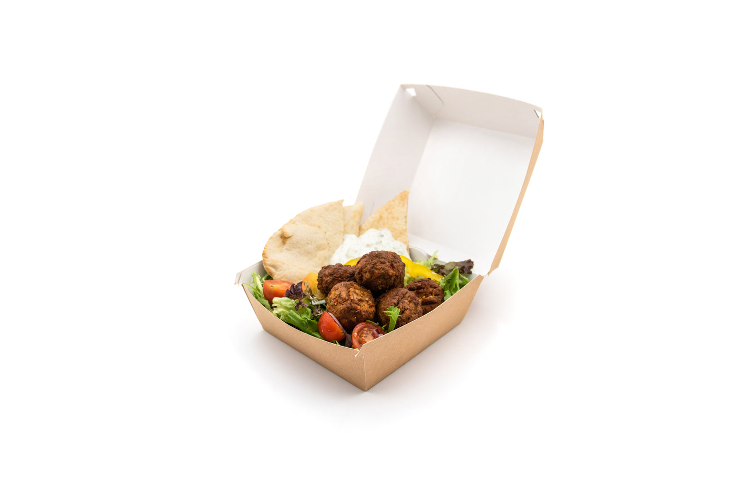 Extra Large Kraft Compostable Clamshell Burger Box