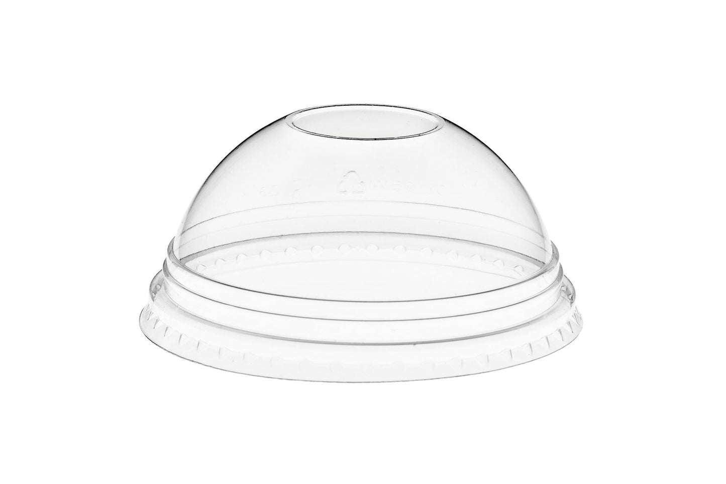 Universal r PET Clear Domed Lid - No Hole