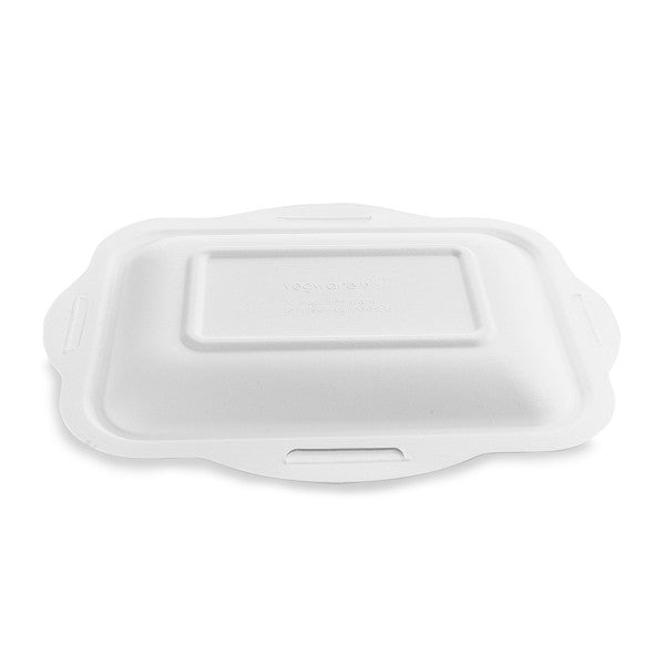 Moulded fibre lid for takeaway meals - greaseproof - waterproof - heat resistant - 18x28 cm